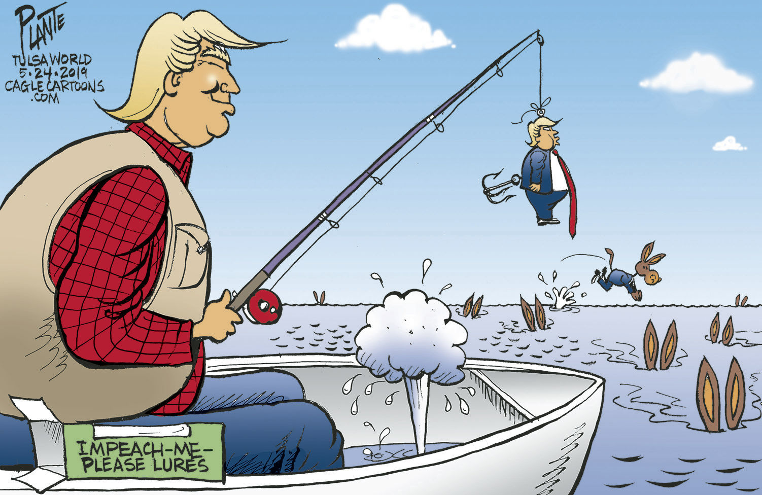 Bruce Plante Cartoon: Trump fishing
